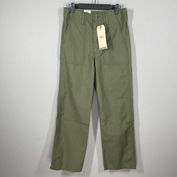 NEW Levis size 28 green chino khaki straight ribcage classic - Picture 1 of 10